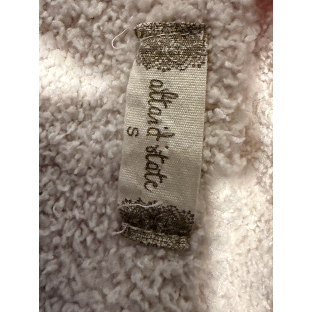 Altard State Sweater Women S Teddy Knit Ivory Pink Gray Pullover - Picture 6 of 7